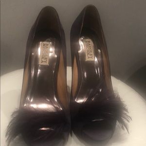 Badgley Mischka suede purple shoes